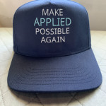 Make Applied Possible Again – Embroidered Navy Snapback Hat