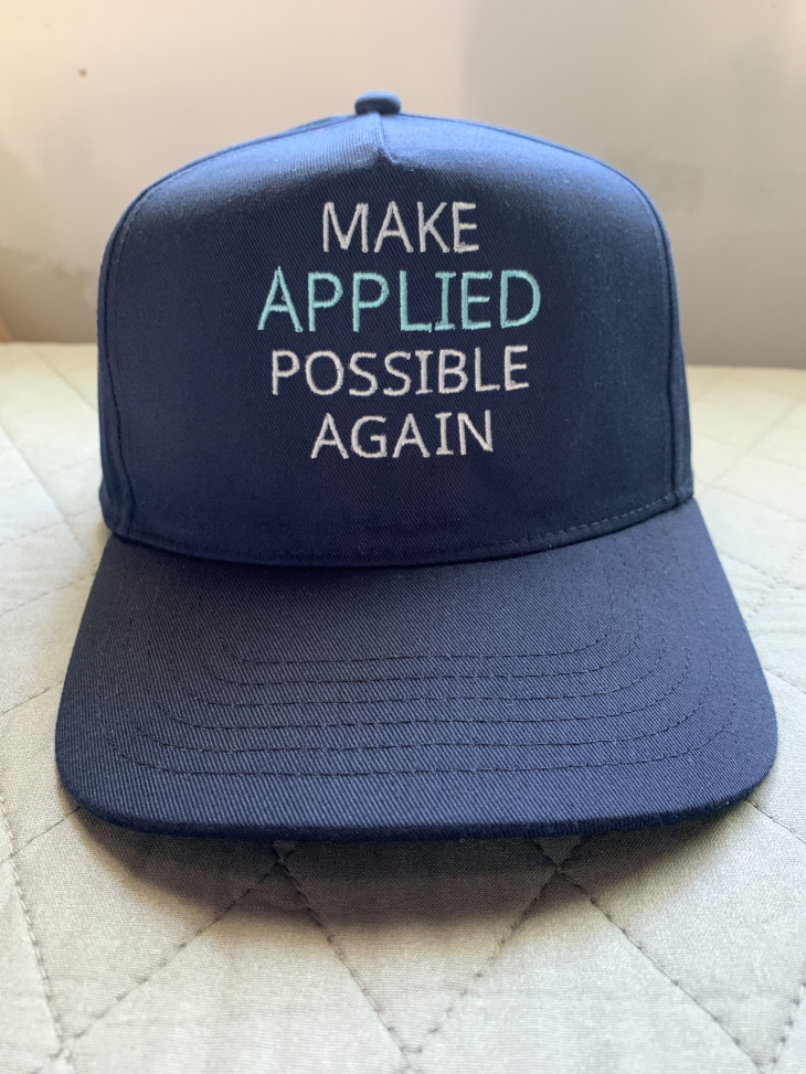 Make Applied Possible Again – Embroidered Navy Snapback Hat